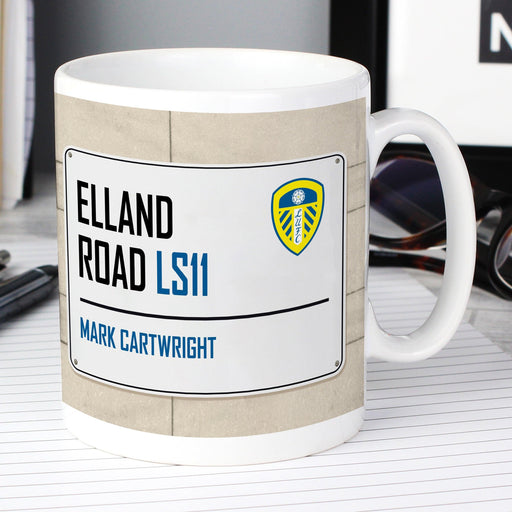 Personalised Leeds United FC Street Sign Mug