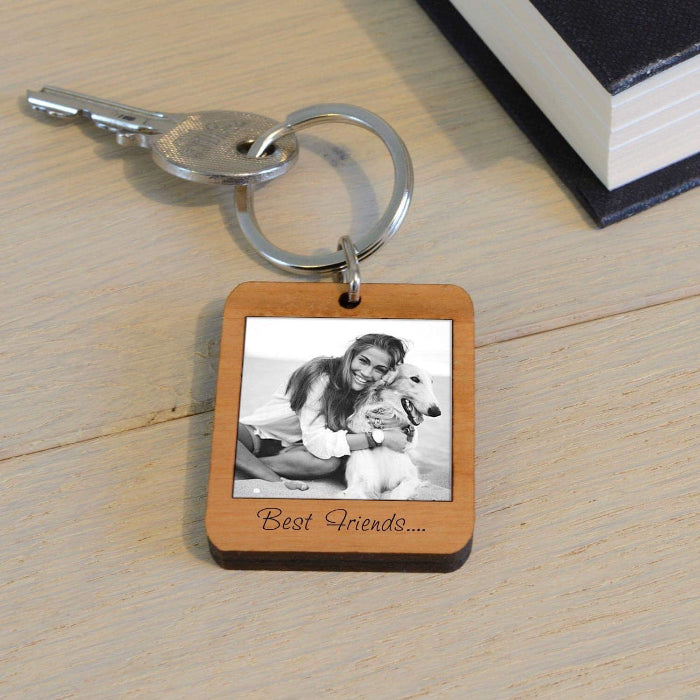 Personalised Photo Wooden Keyring