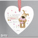 Personalised Boofle Flowers Wooden Heart Decoration - Myhappymoments.co.uk