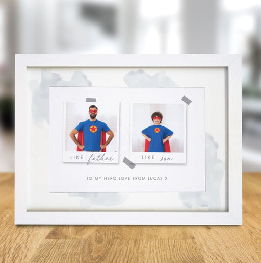 Personalised Like Father Like Son Polaroid A4 Framed Print