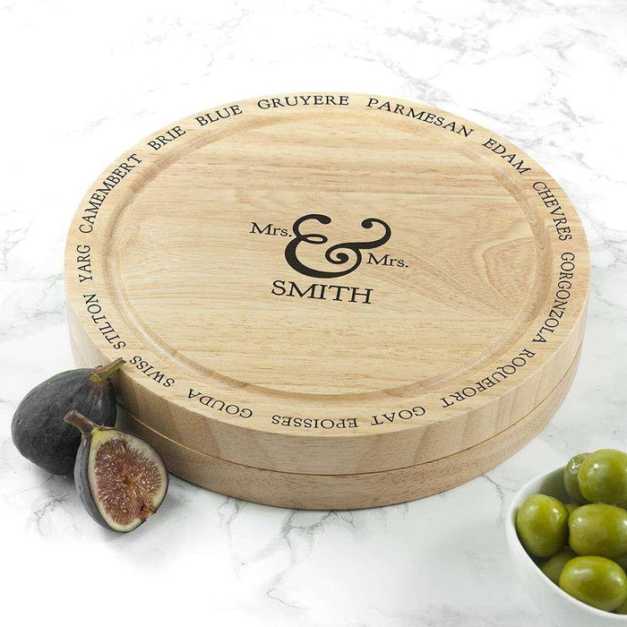 Personalised Connoisseur Couples Cheese Board Set - Myhappymoments.co.uk