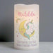 Personalised Baby Unicorn Nightlight LED Candle - Myhappymoments.co.uk