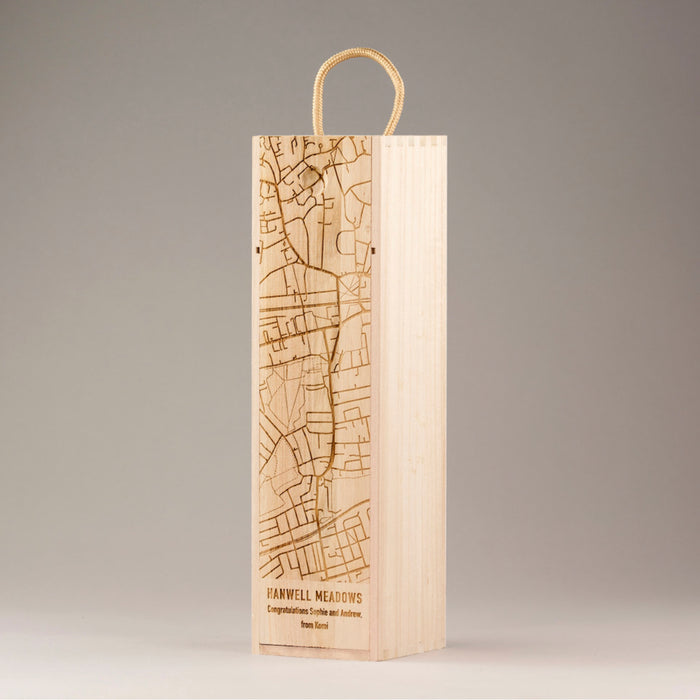 Personalised Wooden Special Map Wine Box