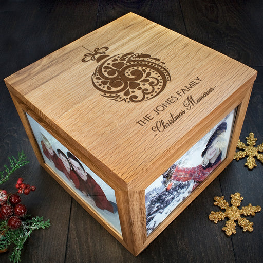 Personalised Family Christmas Memory Box - Bauble Design