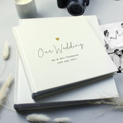Personalised Gold Heart Square Wedding Photo Album