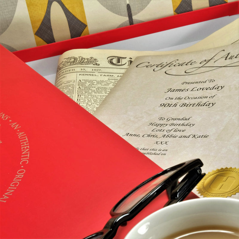 Original Newspaper From A Date Of Your Choice & Gift Box - Myhappymoments.co.uk