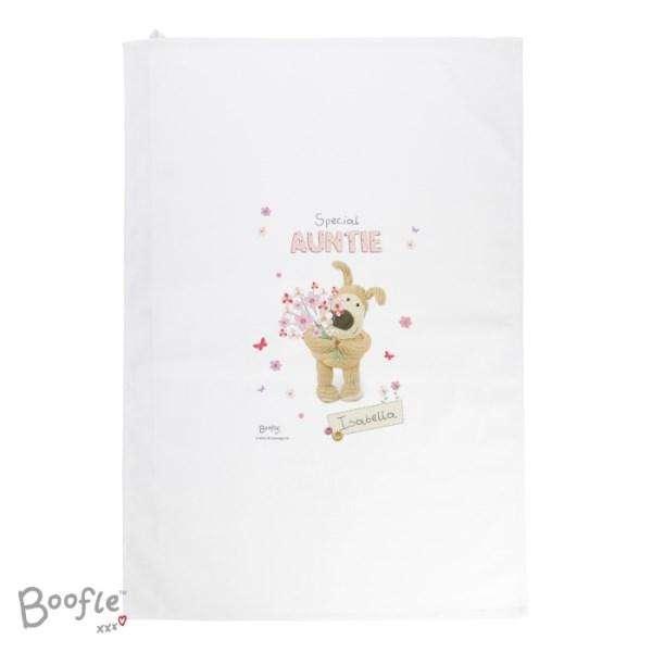 Personalised Boofle Flowers Tea Towel - Myhappymoments.co.uk