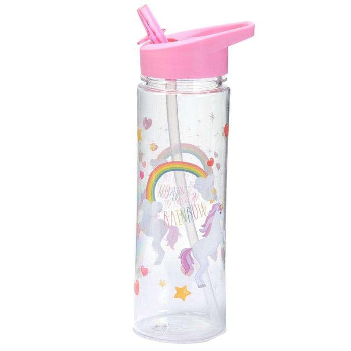 Unicorn Water Bottle with Flip Straw 500ml - Myhappymoments.co.uk