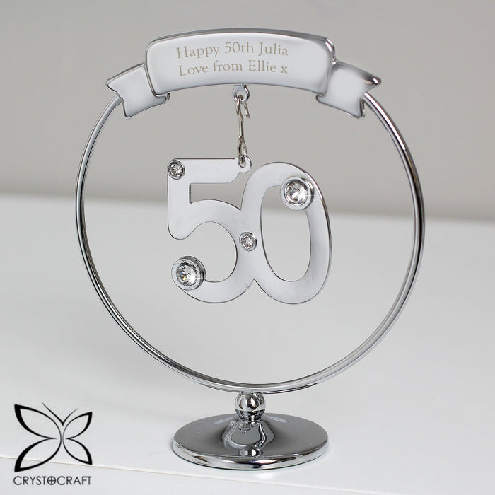 Personalised Crystocraft 50th Birthday Anniversary Ornament