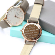 Personalised Ladies Architect Blanc Watch With Light Grey Strap