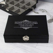 Personalised Large Cufflink Compartment Box - Myhappymoments.co.uk