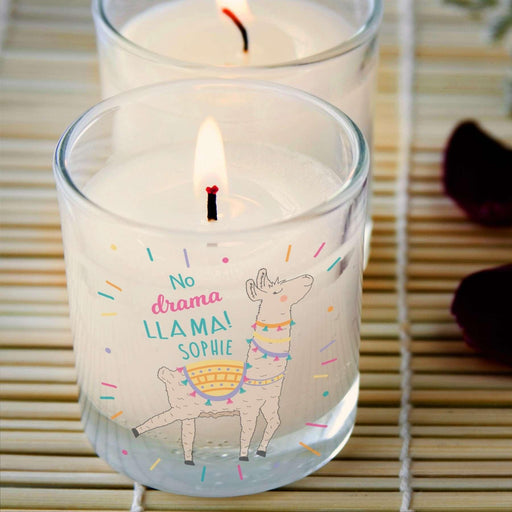 Personalised No Drama Llama Candle Vanilla Scented - Myhappymoments.co.uk
