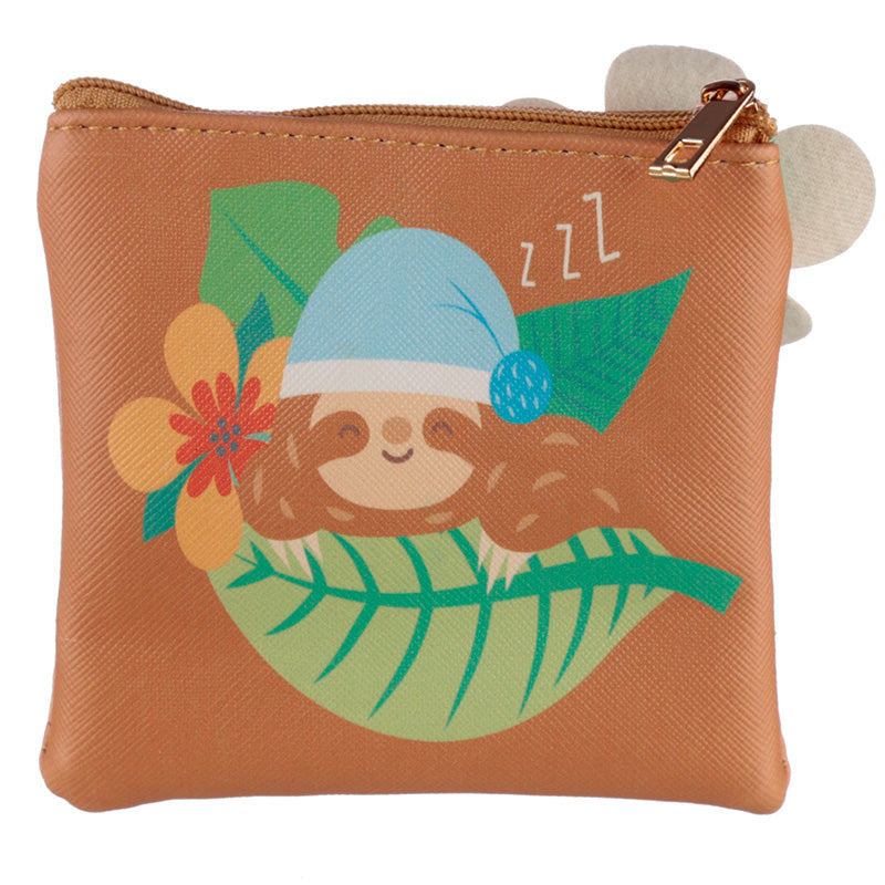 Just Hanging Around Sloth PVC Change Purse - Myhappymoments.co.uk