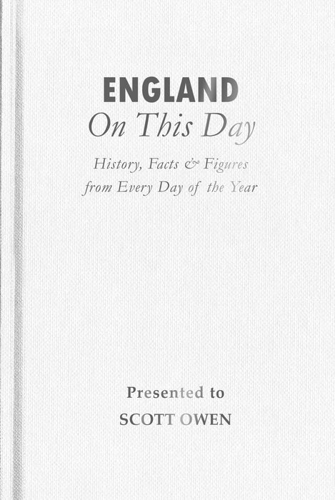 Personalised England International Football On This Day Book