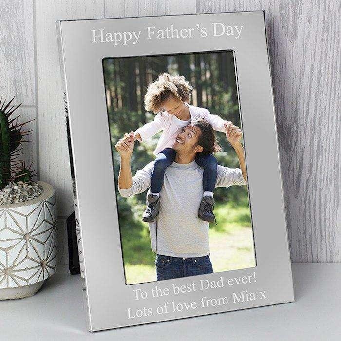 Engraved Silver Photo Frame 4x6