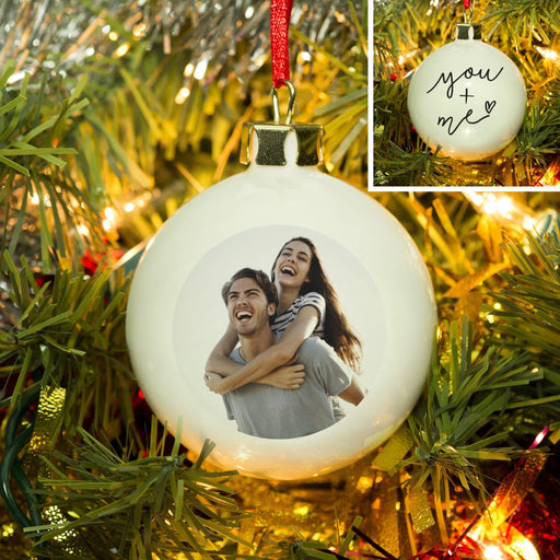 You & Me Photo Upload Bauble