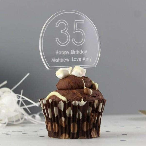 Personalised Contemporary Age Cake Topper - Myhappymoments.co.uk