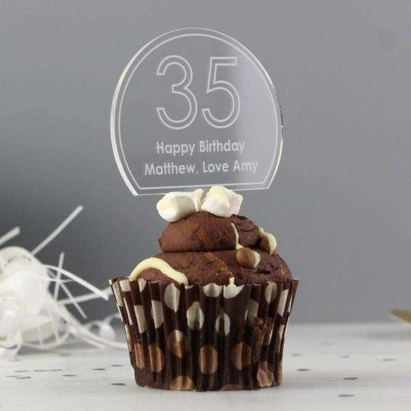 Personalised Contemporary Age Cake Topper - Myhappymoments.co.uk