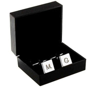 Personalised Square Cufflinks Initial - Myhappymoments.co.uk