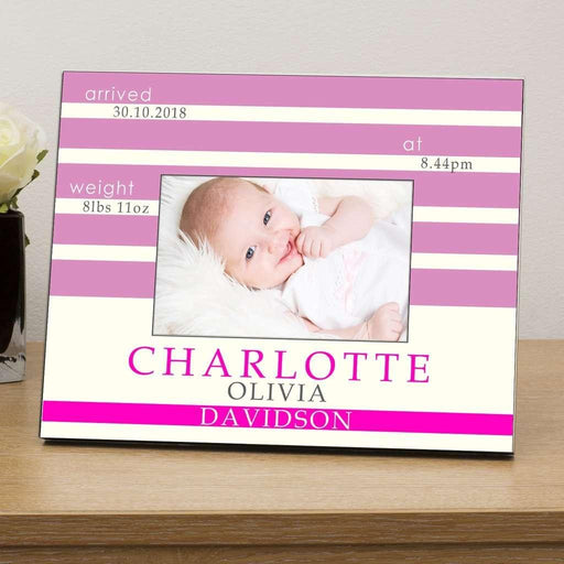 Personalised New Born Baby Girl Photo Frame 6x4 - Myhappymoments.co.uk