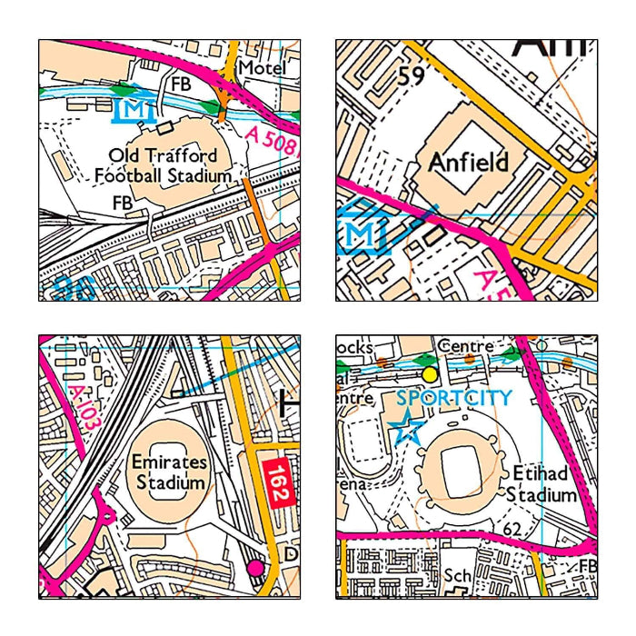 Football Club Stadium Map Mug and Coaster Gift Set
