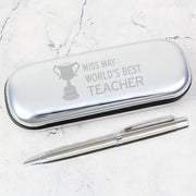 Personalised Teacher Trophy Pen and Box Gift Set