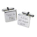 You & Me Engraved Cufflinks - Square - Myhappymoments.co.uk