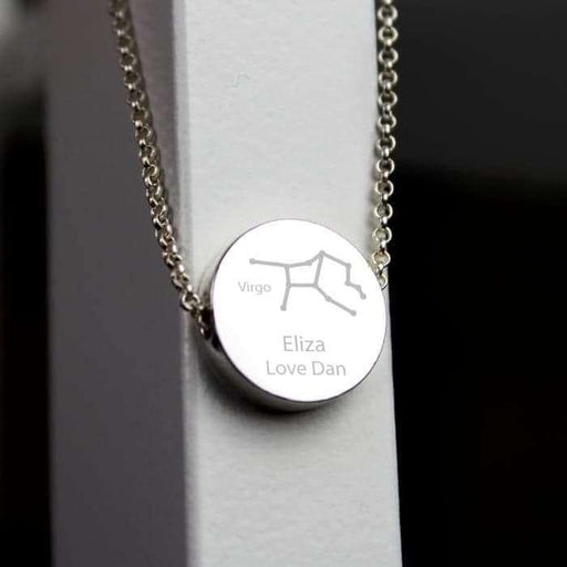 Personalised Virgo Zodiac Star Sign Silver Tone Necklace (August 23rd - September 22nd) - Myhappymoments.co.uk