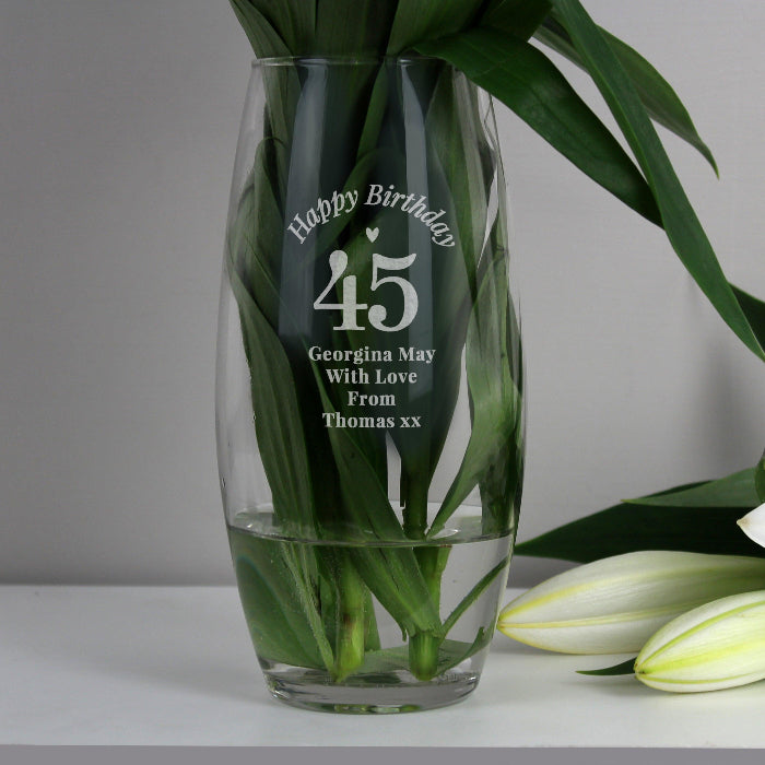 Personalised Happy Birthday Vase - Any Age