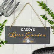 Personalised Beer Garden Printed Hanging Slate Sign