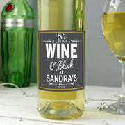 Personalised Wine O'Clock White Wine Bottle