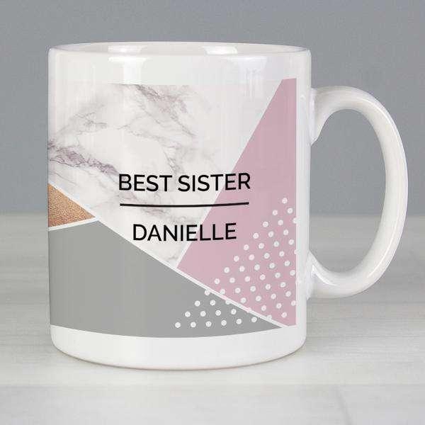 Personalised Geometric Mug - Myhappymoments.co.uk
