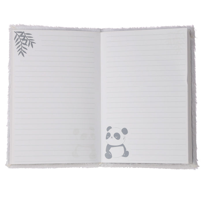 Fluffy Plush Panda Design Notebook 