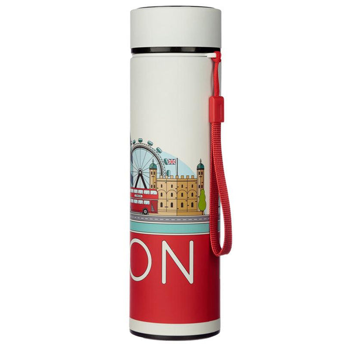 Reusable London Hot & Cold Insulated Drinks Bottle Digital Thermometer