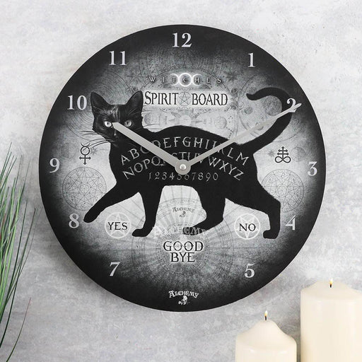 Alchemy Black Cat Spirit Board Clock
