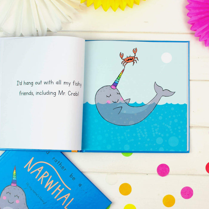 Personalised I’d Rather Be A Narwhal Story Book