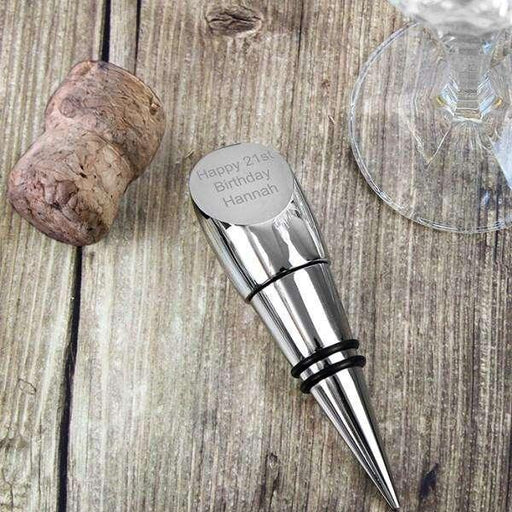Engraved Silver Plated Wine Bottle Stopper