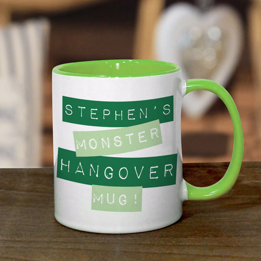 Personalised Green Monster Hangover Mug - Myhappymoments.co.uk