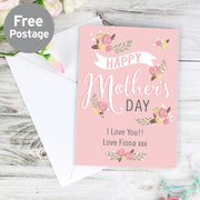 Personalised Floral Bouquet Mother's Day Card - Myhappymoments.co.uk