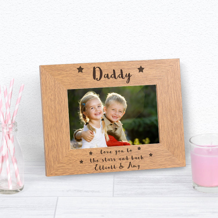 Engraved Daddy Love You To The Stars And Back Photo Frame
