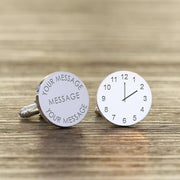 Engraved Special Time Clock Message Cufflinks