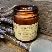 Aromatherapy Soy Wax Candle - Positive Vibes - Clary Sage & Peppermint
