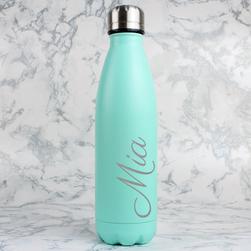 Personalised Mint Green Metal Insulated Drinks Bottle