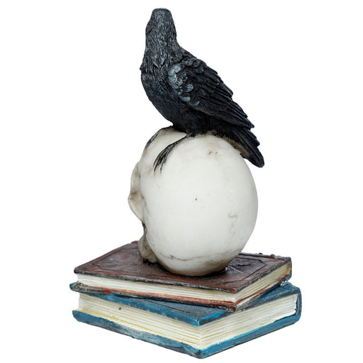 Crow Standing on Skull and Books Ornament