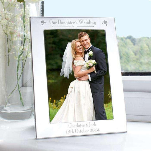 Personalised Silver Our Daughters Wedding Photo Frame 5x7 - Myhappymoments.co.uk