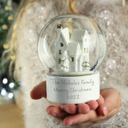 Personalised Christmas Village Glitter Snow Globe - Any Message