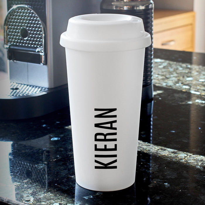 Personalised Name Double Walled Travel Mug
