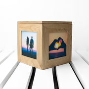 Personalised Will You Be My Valentine Oak Photo Cube