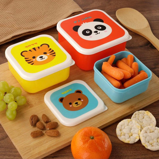 Panda, Bear and Tiger Lunch Boxes Set Of 3