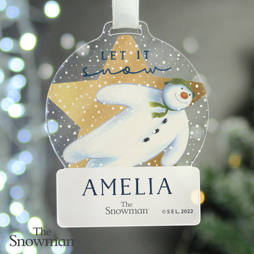 Personalised The Snowman Snow Globe Acrylic Decoration